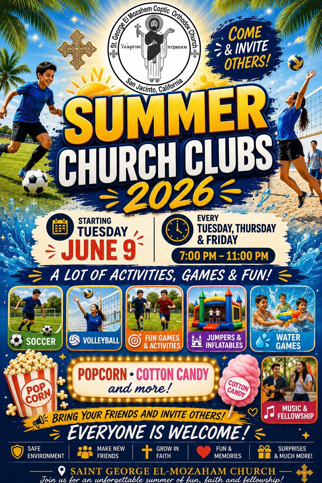 Event flyer — Summer Church Clubs 2026